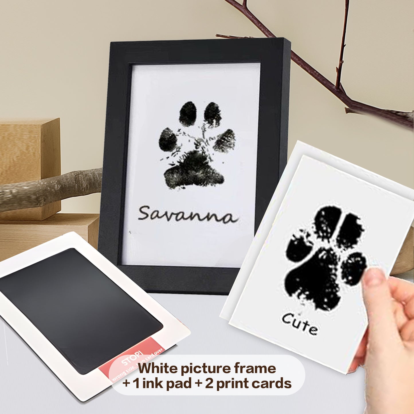 2025 Pet Paw Printing Frame Kit Personalized Memorial Picture Frame With Ink Customization Tool Keepsake Picture Frame Kit DIY Dog Pet Gift