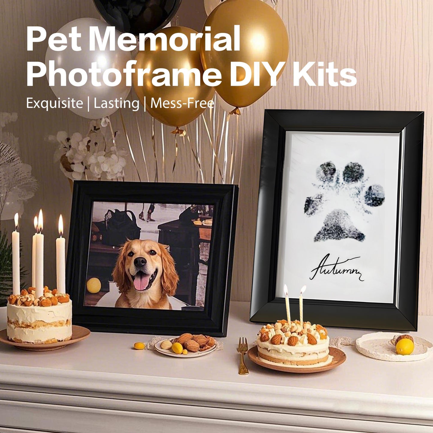 2025 Pet Paw Printing Frame Kit Personalized Memorial Picture Frame With Ink Customization Tool Keepsake Picture Frame Kit DIY Dog Pet Gift