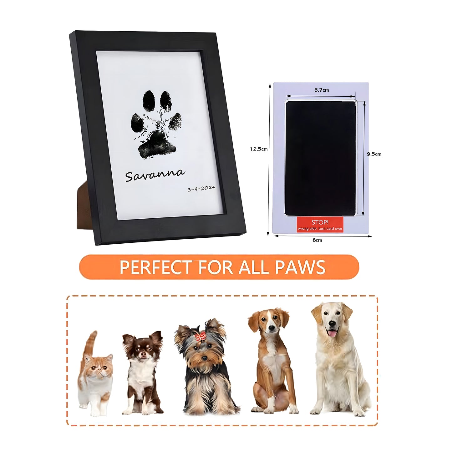 2025 Pet Paw Printing Frame Kit Personalized Memorial Picture Frame With Ink Customization Tool Keepsake Picture Frame Kit DIY Dog Pet Gift